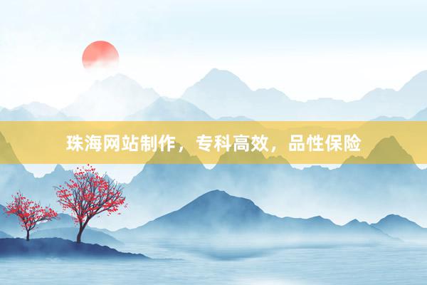珠海网站制作，专科高效，品性保险